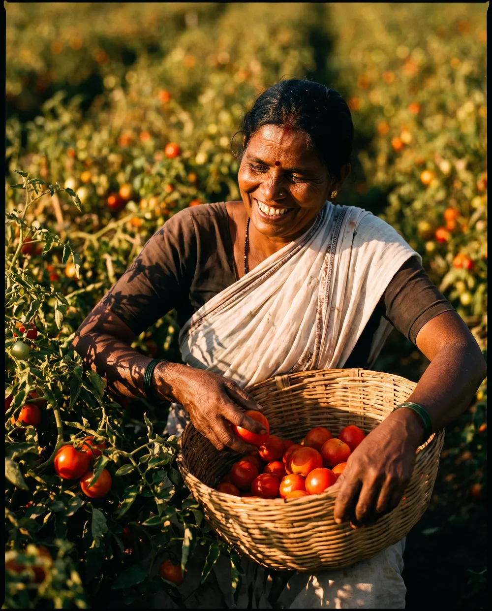 A basket of fresh vegetables