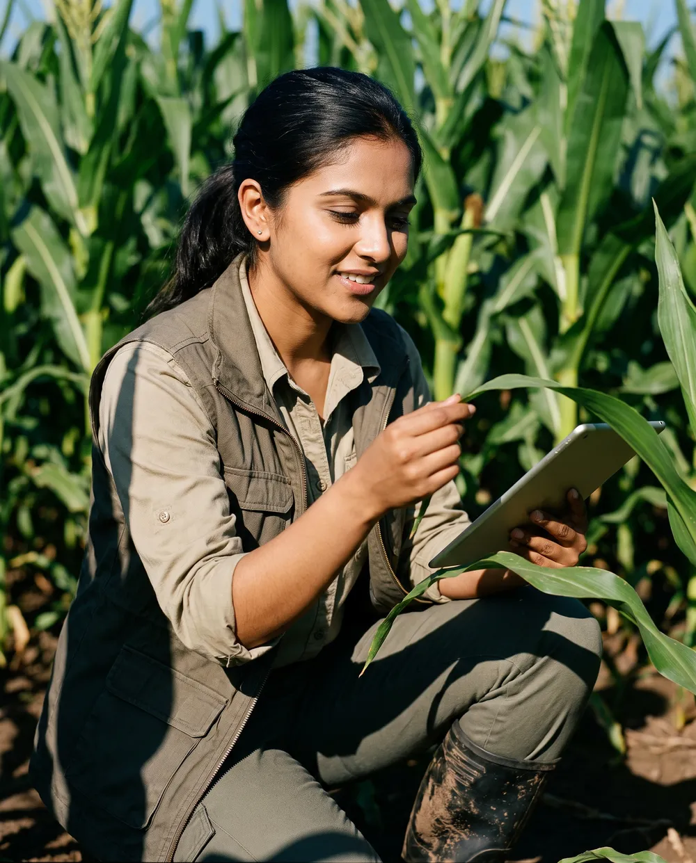 Hands holding a young plant in healthy soil