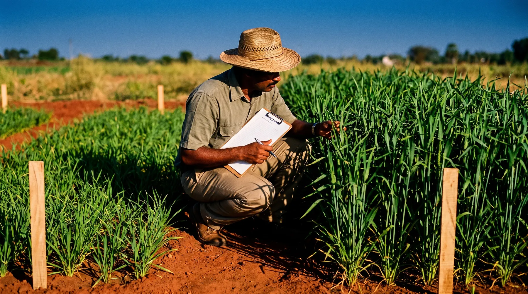 A researcher testing a plant sample in the laboratory
