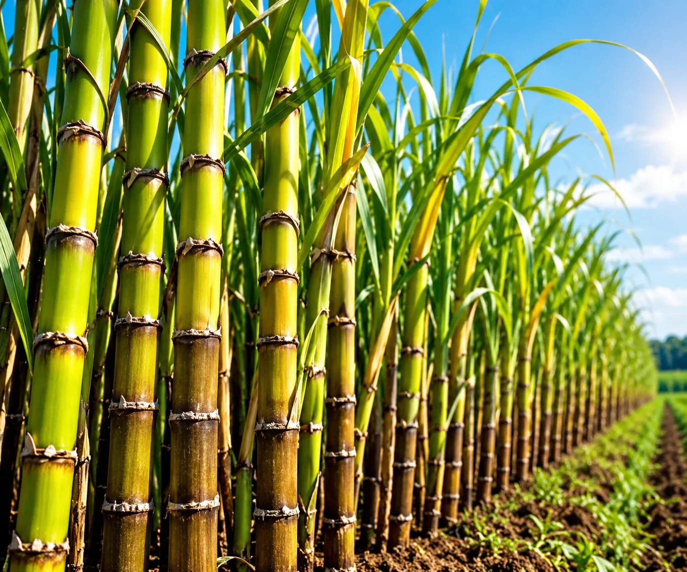 A healthy stand of sugarcane