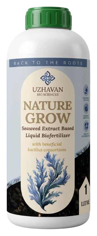 1 litre bottle of Nature Grow seaweed extract based liquid biofertilizer